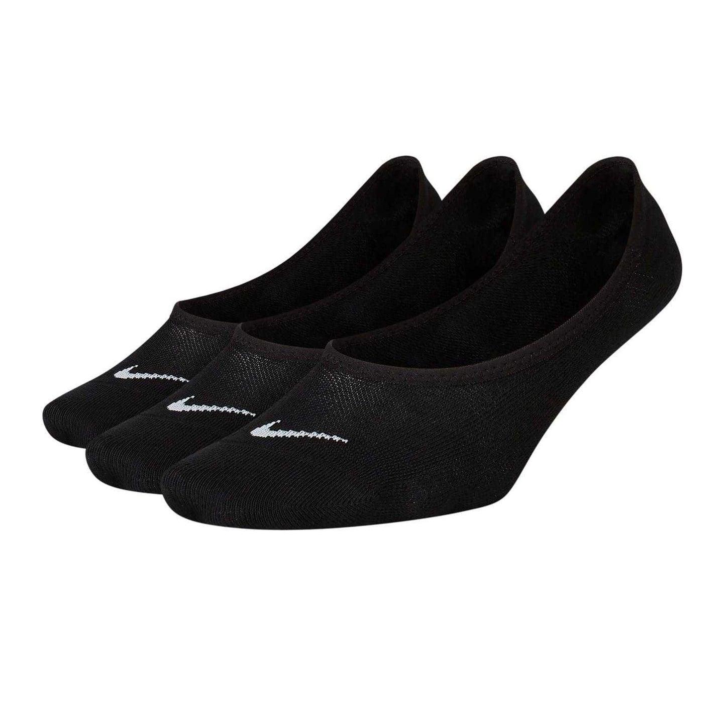 Black-White - Front - Nike Womens-Ladies Invisible Socks (Pack of 3)
