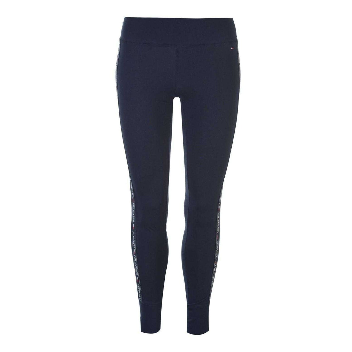 Navy - Front - Tommy Hilfiger Womens-Ladies Taped Leggings