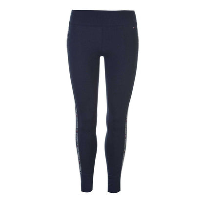 Navy - Front - Tommy Hilfiger Womens-Ladies Taped Leggings