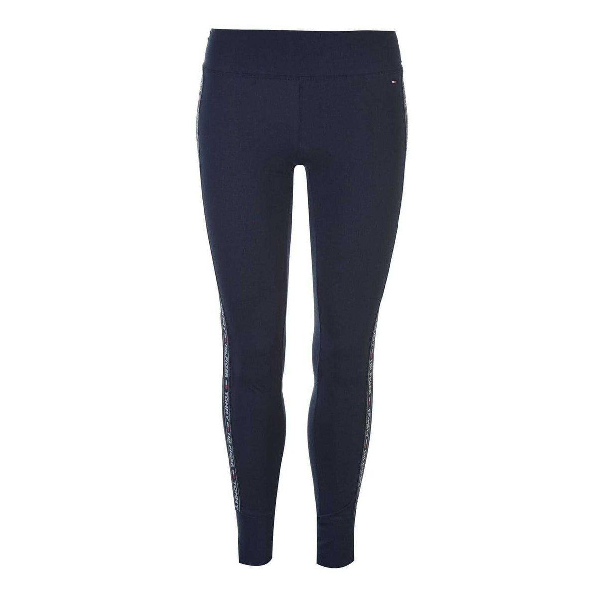 Navy - Front - Tommy Hilfiger Womens-Ladies Taped Leggings