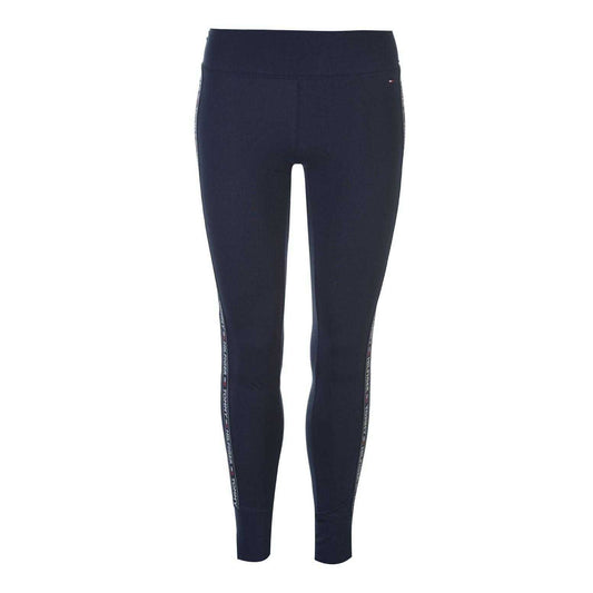 Navy - Front - Tommy Hilfiger Womens-Ladies Taped Leggings