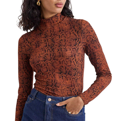 Brown - Lifestyle - Nobody´s Child Womens-Ladies Snake Print Fitted Top