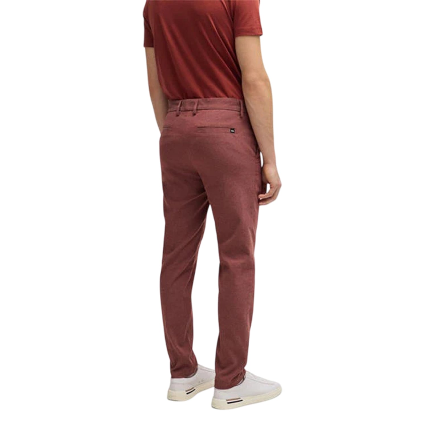 Brown - Back - Boss Mens Kane Flat Fronted Chinos