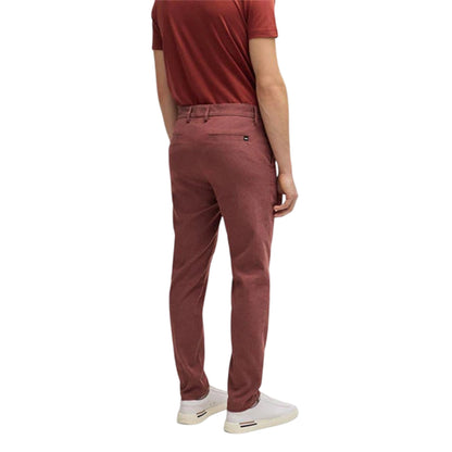 Brown - Back - Boss Mens Kane Flat Fronted Chinos