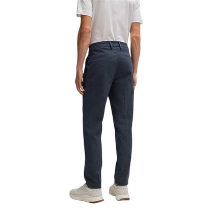 Dark Blue - Back - Boss Mens Kane Flat Fronted Chinos