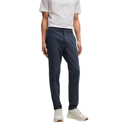 Dark Blue - Side - Boss Mens Kane Flat Fronted Chinos
