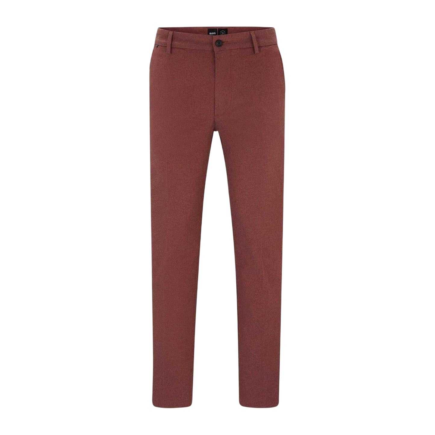 Brown - Front - Boss Mens Kane Flat Fronted Chinos