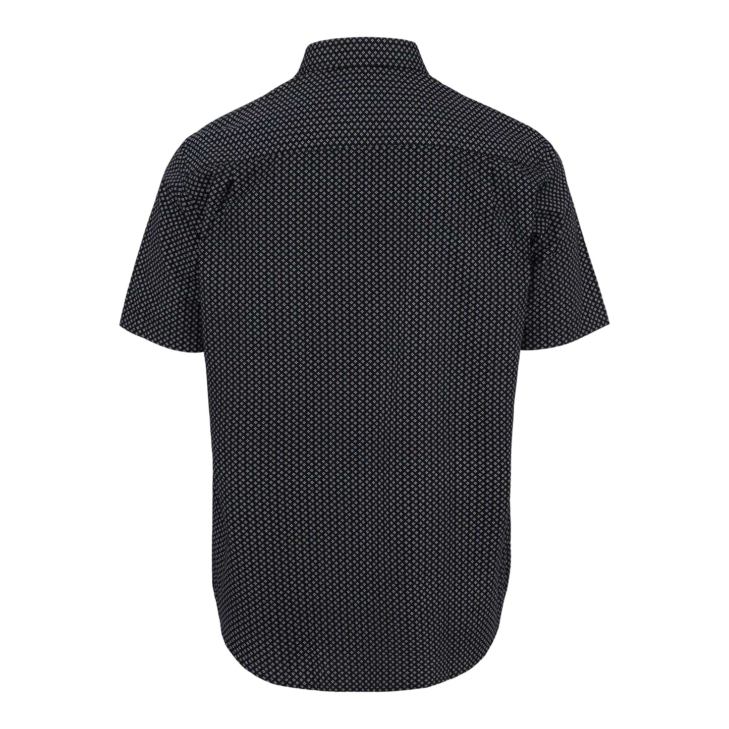 Black - Back - Fabric Mens Poplin Short-Sleeved Shirt