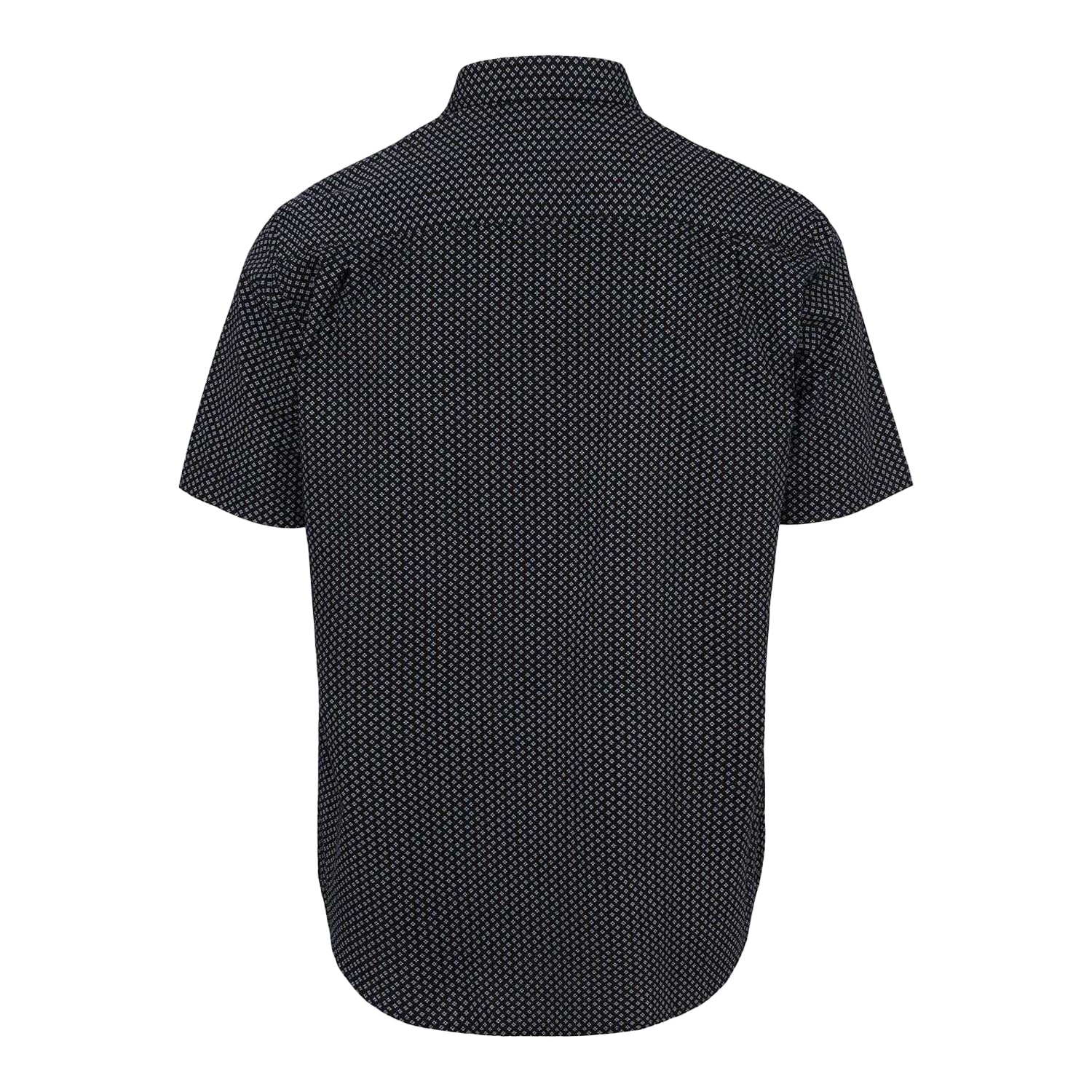 Black - Back - Fabric Mens Poplin Short-Sleeved Shirt