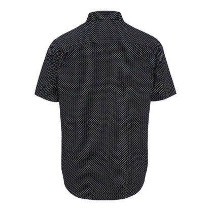 Black - Back - Fabric Mens Poplin Short-Sleeved Shirt