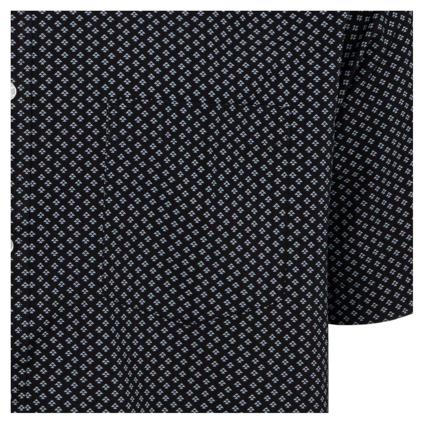 Black - Side - Fabric Mens Poplin Short-Sleeved Shirt