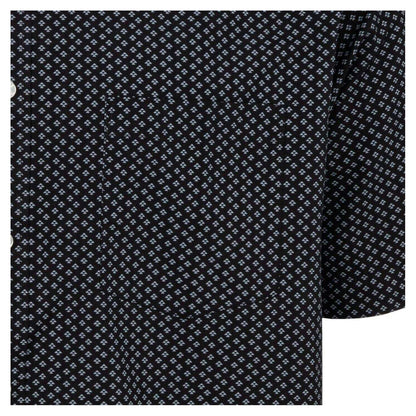 Black - Side - Fabric Mens Poplin Short-Sleeved Shirt