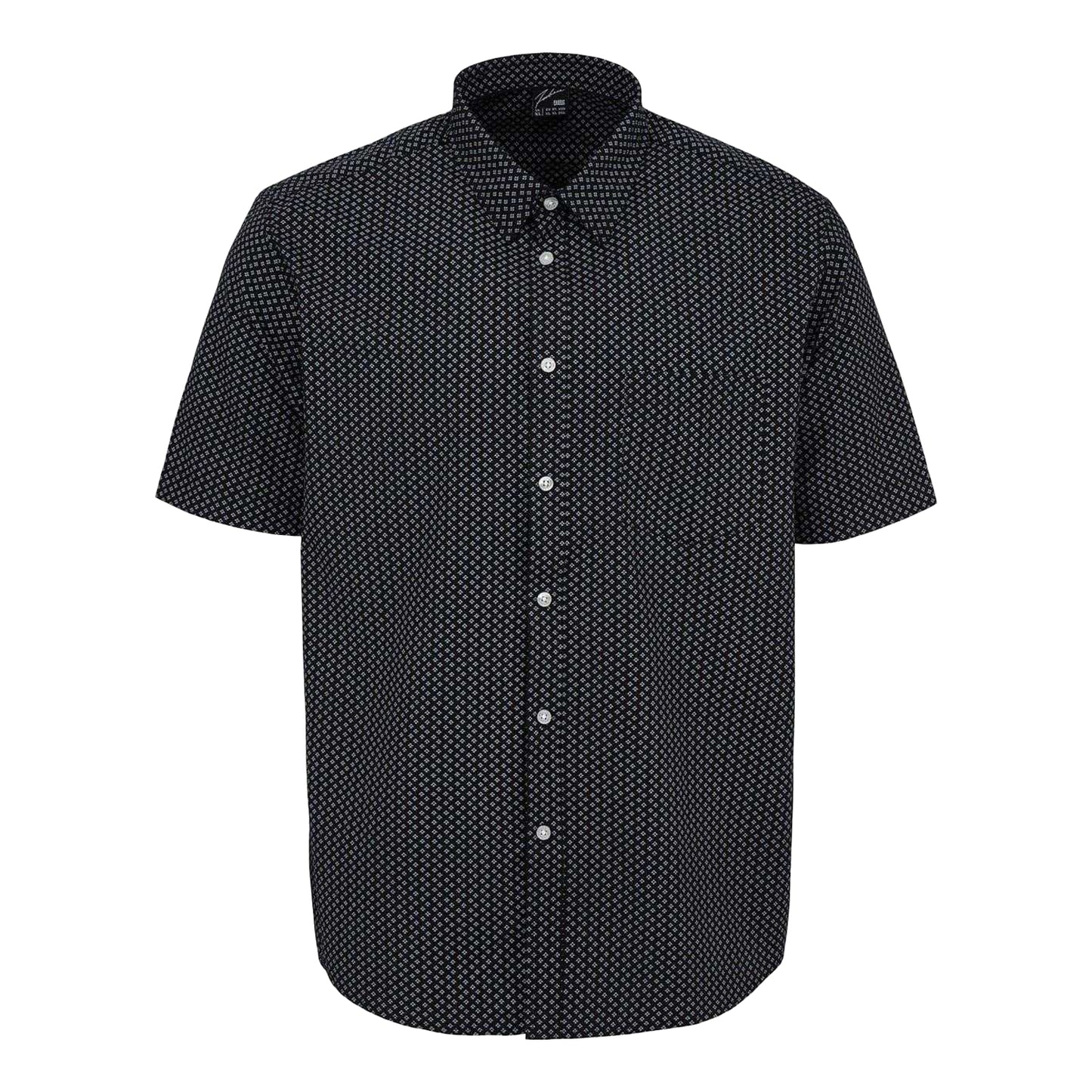 Black - Front - Fabric Mens Poplin Short-Sleeved Shirt