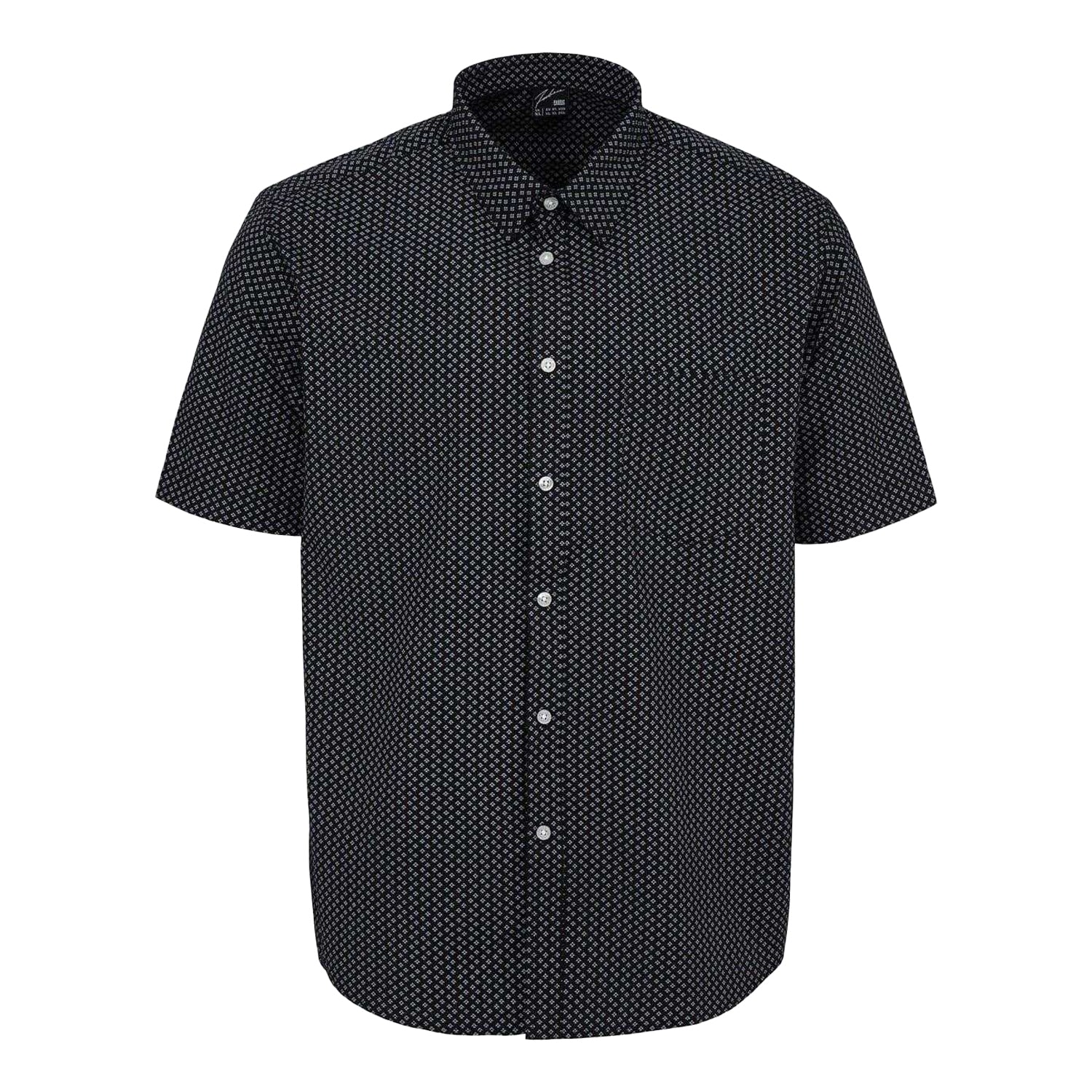 Black - Front - Fabric Mens Poplin Short-Sleeved Shirt