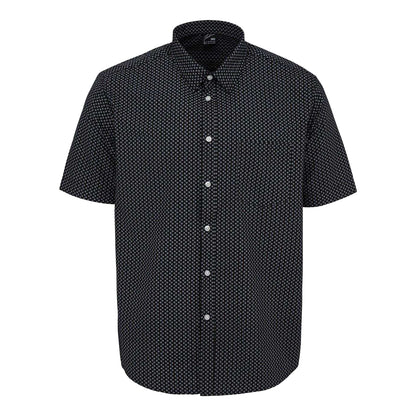 Black - Front - Fabric Mens Poplin Short-Sleeved Shirt