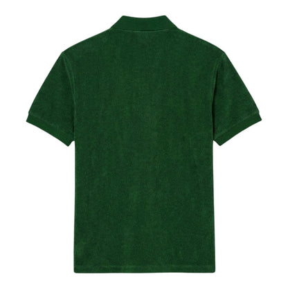 Green - Back - Lacoste Mens Roland-Garros Terrycloth Embroidered Polo Shirt