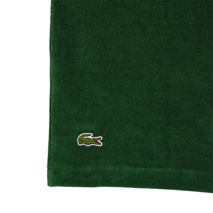 Green - Side - Lacoste Mens Roland-Garros Terrycloth Embroidered Polo Shirt