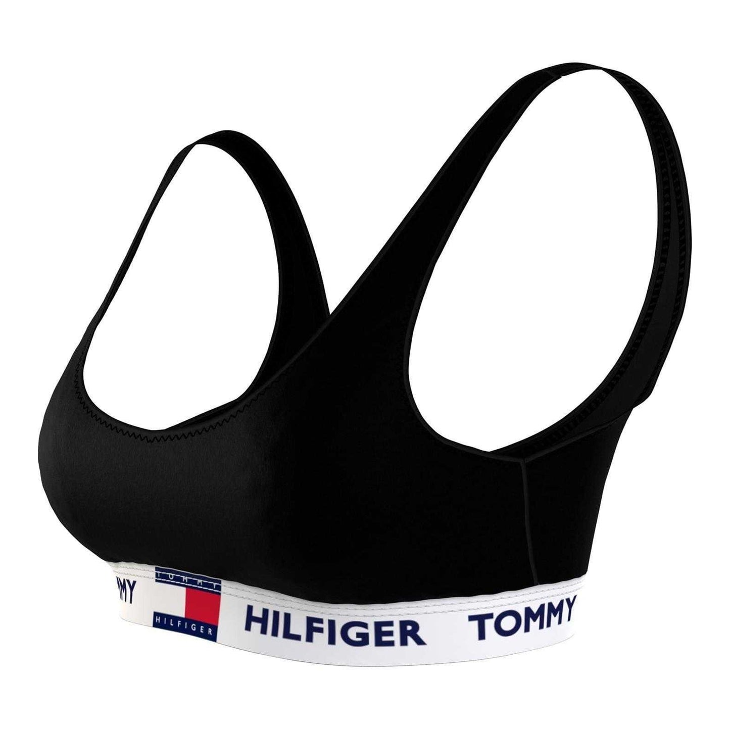 Black - Side - Tommy Hilfiger Womens-Ladies Logo Bralette