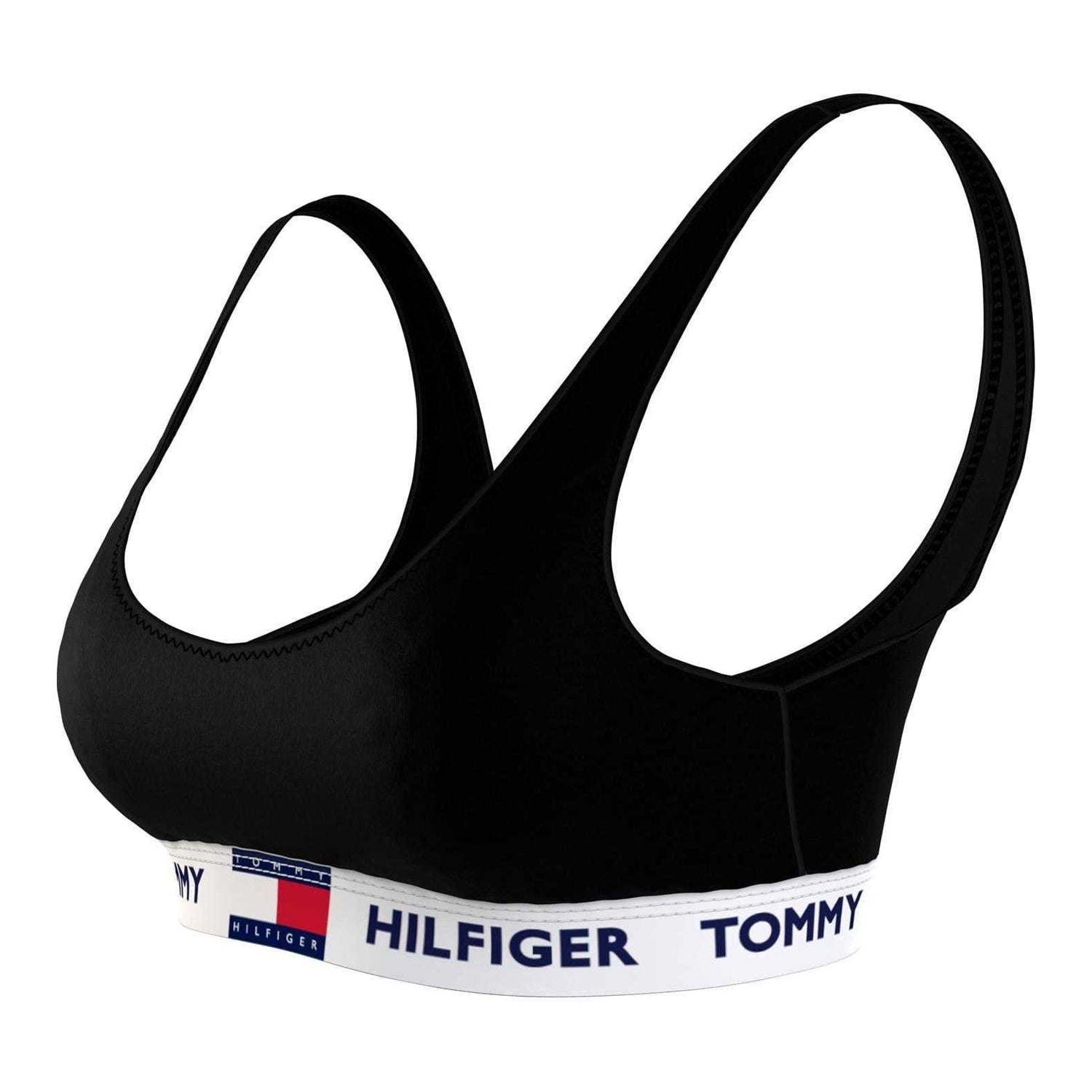 Black - Side - Tommy Hilfiger Womens-Ladies Logo Bralette