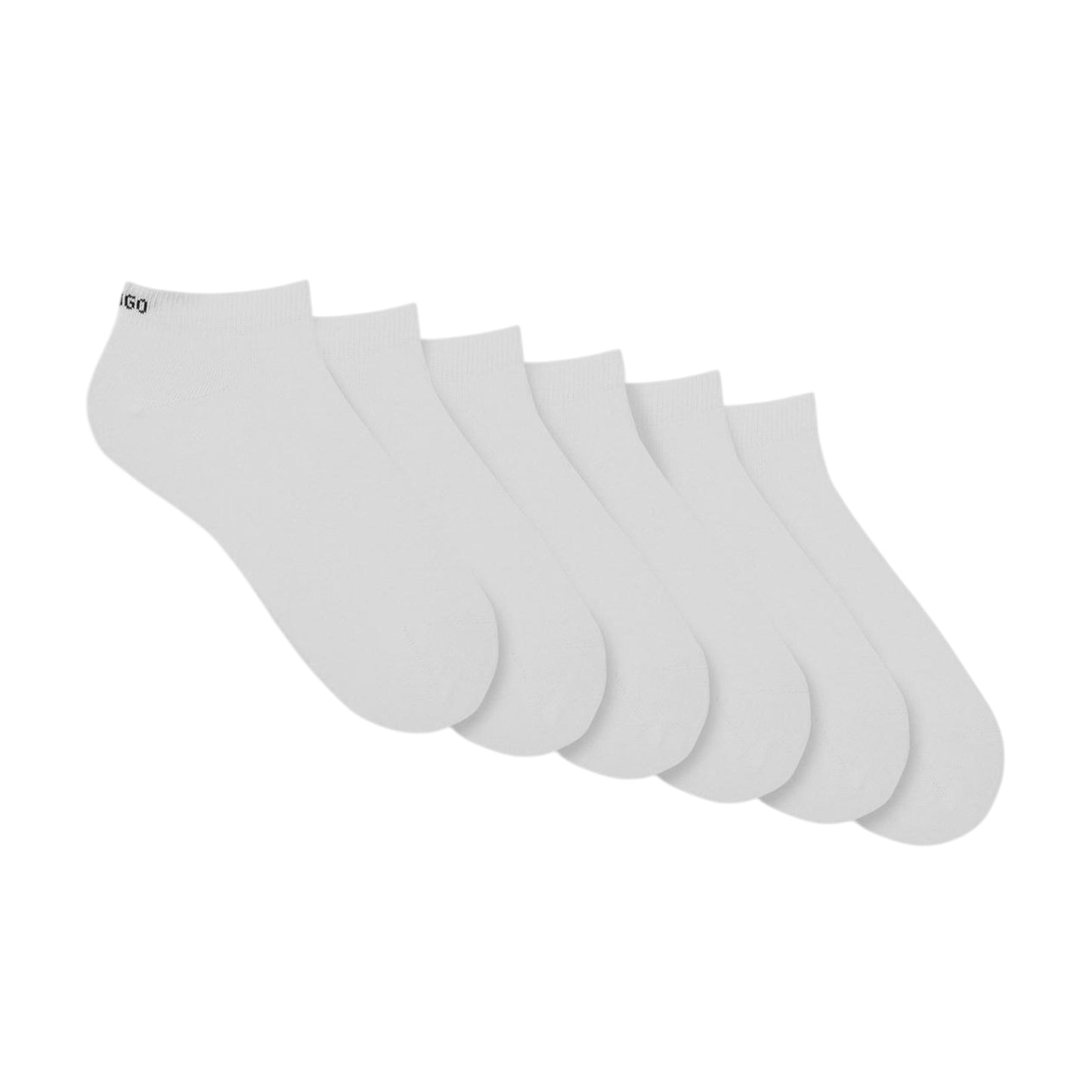 White - Front - Hugo Unisex Adult No-Show Socks (Pack of 6)