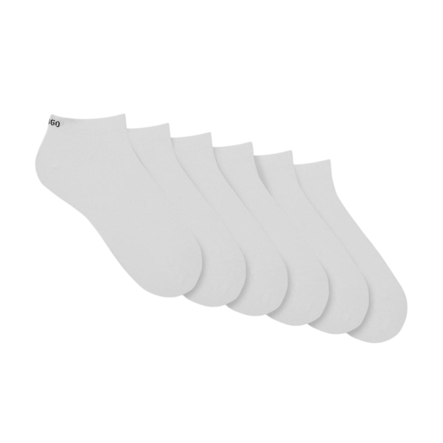 White - Front - Hugo Unisex Adult No-Show Socks (Pack of 6)
