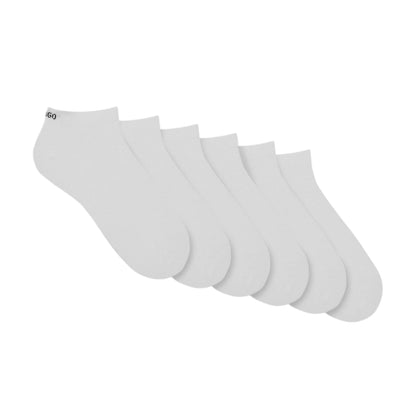 White - Front - Hugo Unisex Adult No-Show Socks (Pack of 6)