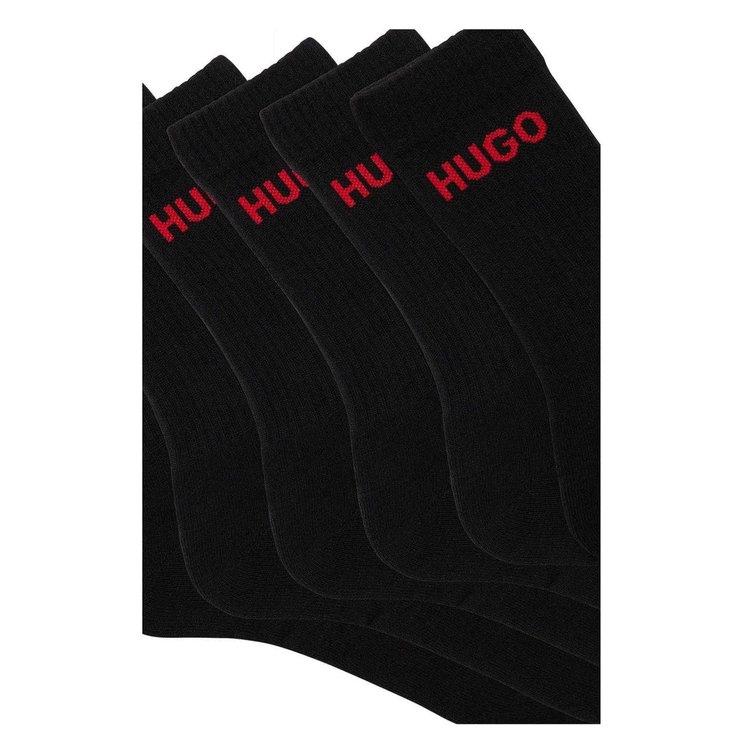 Black - Side - Hugo Boss Mens Crew Socks (Pack of 6)