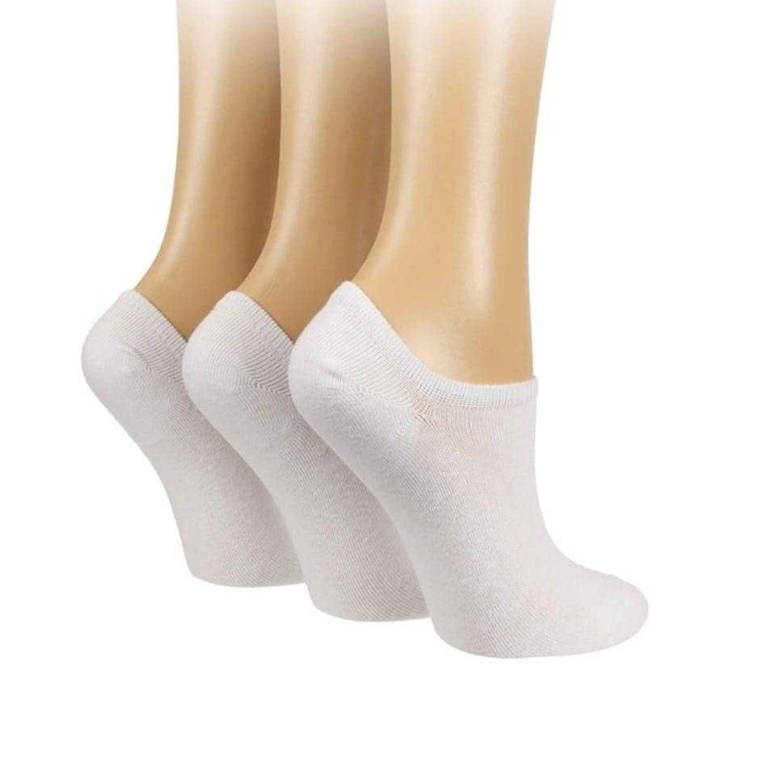 White - Side - Pringles Womens-Ladies No-Show Socks (Pack of 3)