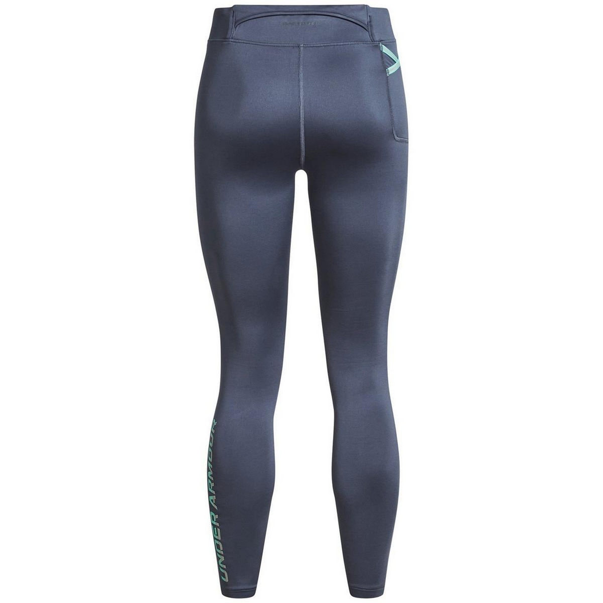 Grey - Back - Under Armour Womens-Ladies Qualifier Moisture Wicking Running Tights