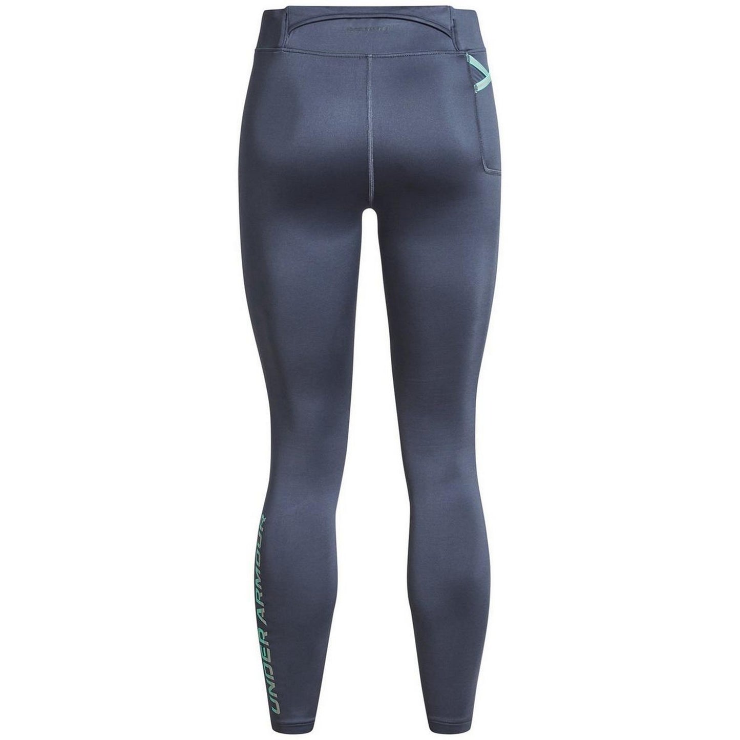 Grey - Back - Under Armour Womens-Ladies Qualifier Moisture Wicking Running Tights