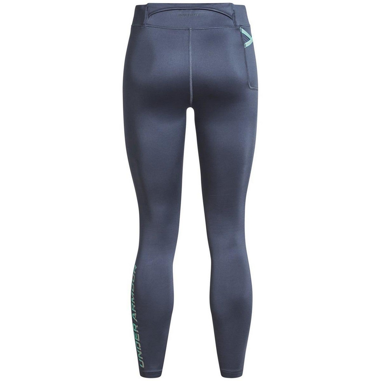 Grey - Back - Under Armour Womens-Ladies Qualifier Moisture Wicking Running Tights