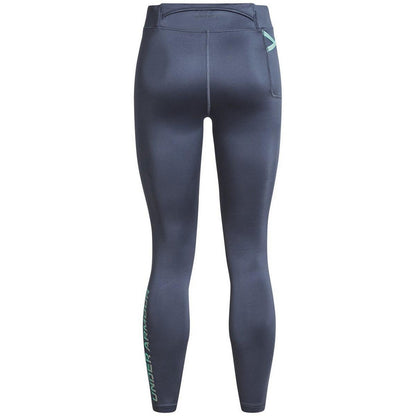 Grey - Back - Under Armour Womens-Ladies Qualifier Moisture Wicking Running Tights
