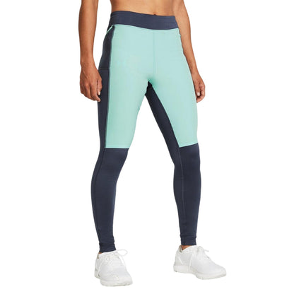 Grey - Side - Under Armour Womens-Ladies Qualifier Moisture Wicking Running Tights