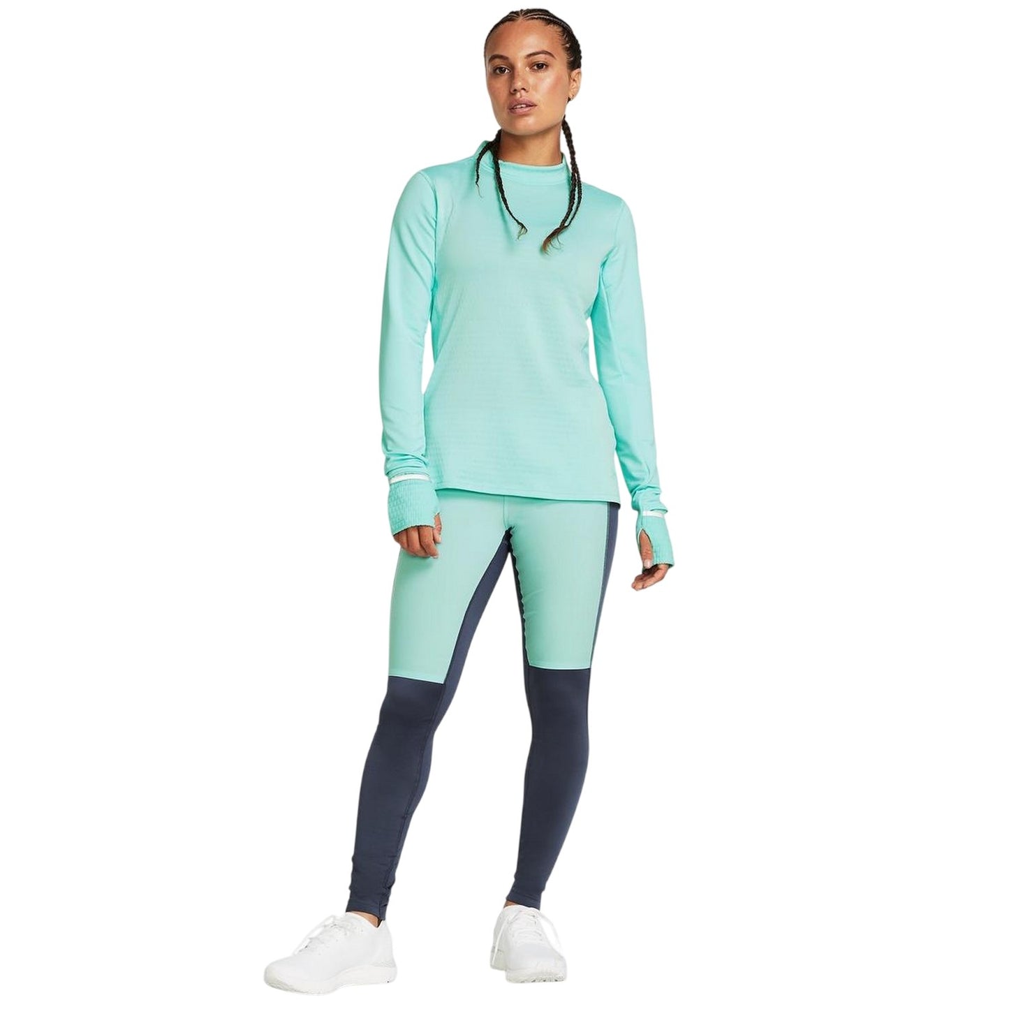 Grey - Pack Shot - Under Armour Womens-Ladies Qualifier Moisture Wicking Running Tights