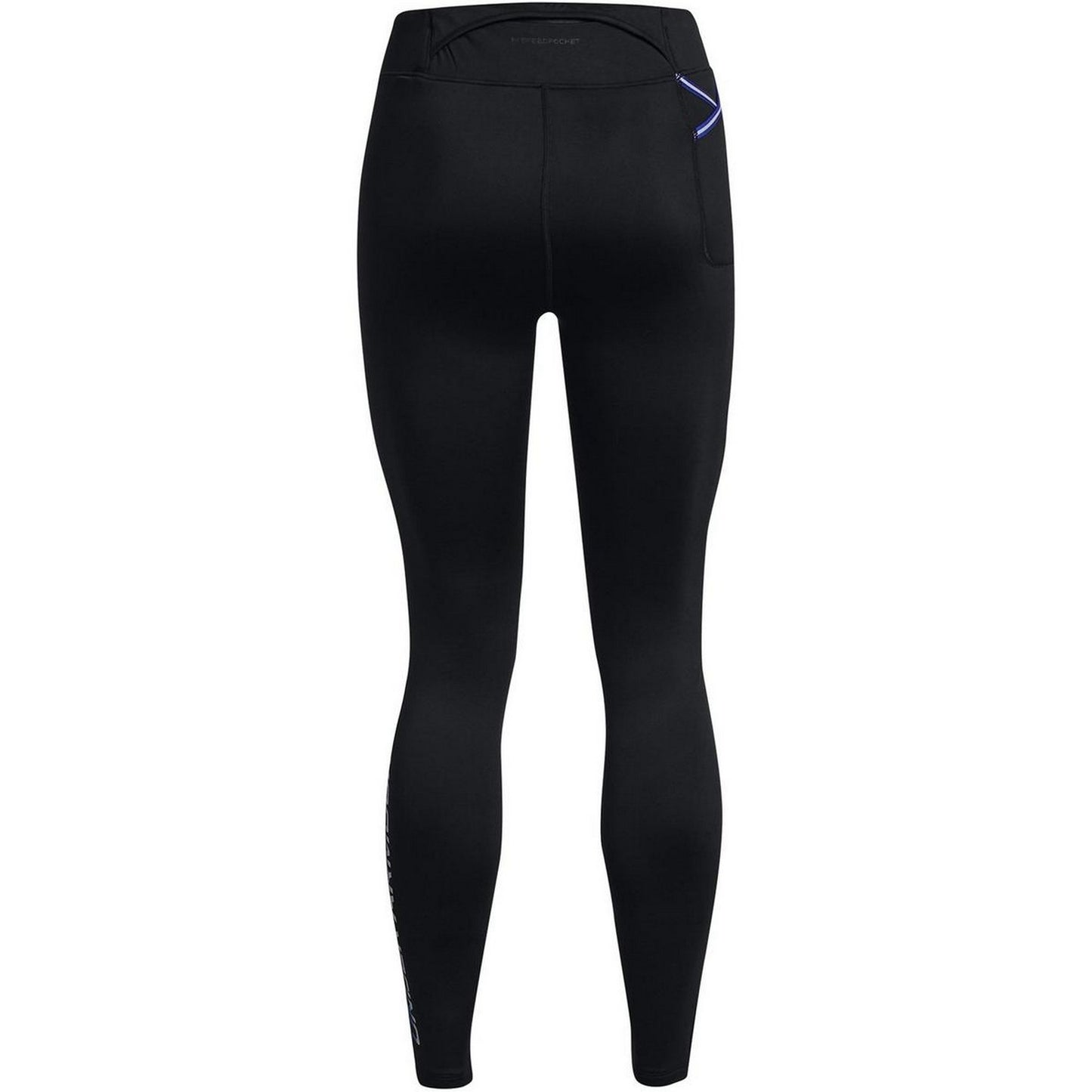 Black-Blue - Back - Under Armour Womens-Ladies Qualifier Moisture Wicking Running Tights