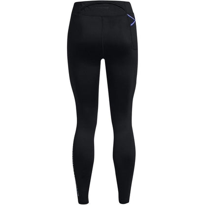 Black-Blue - Back - Under Armour Womens-Ladies Qualifier Moisture Wicking Running Tights