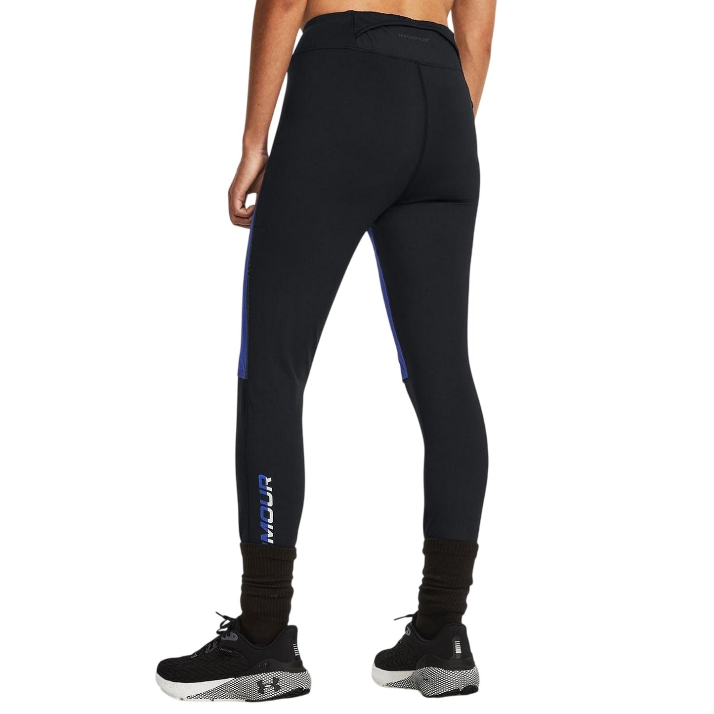 Black-Blue - Lifestyle - Under Armour Womens-Ladies Qualifier Moisture Wicking Running Tights