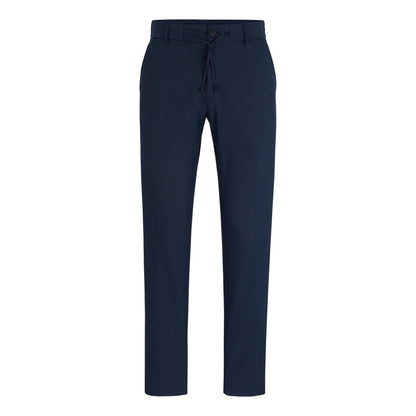 Dark Blue - Front - Boss Mens Genius Straight Leg Casual Chinos