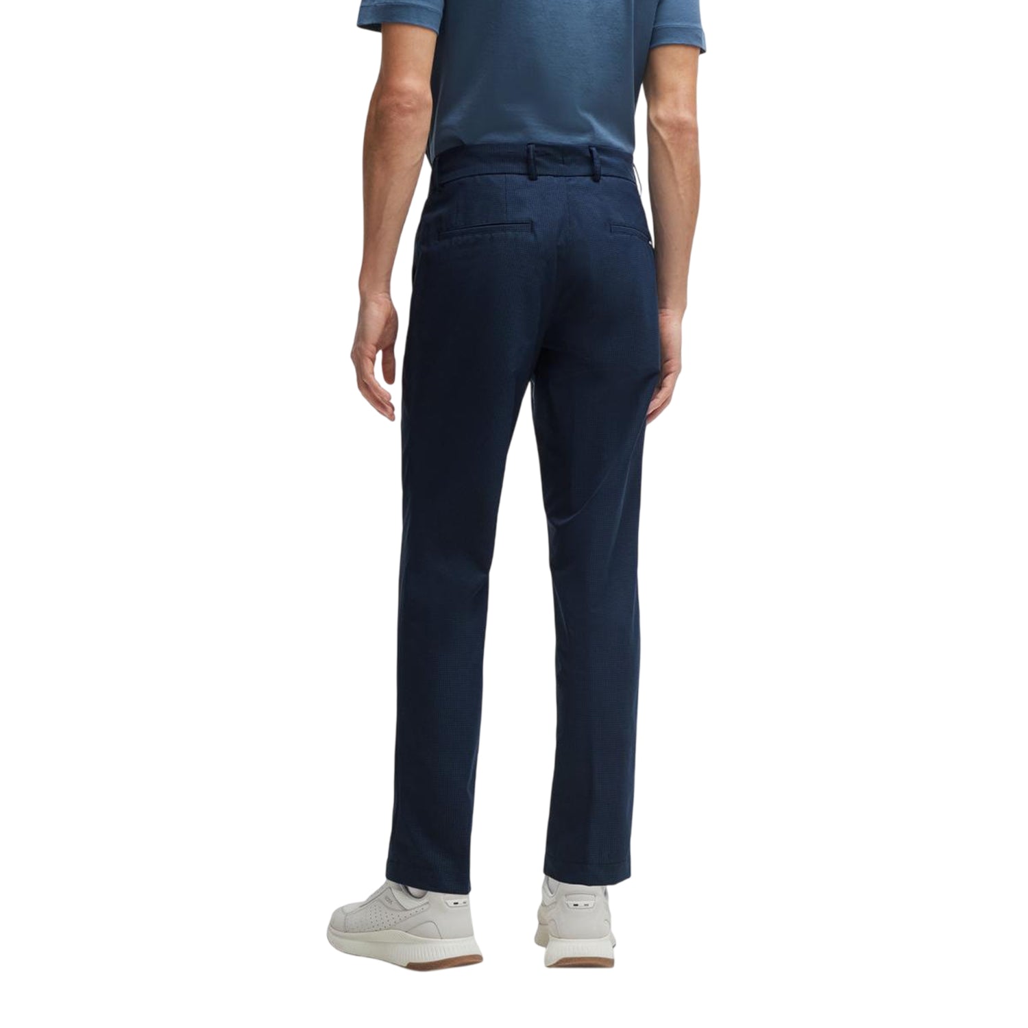 Dark Blue - Back - Boss Mens Genius Straight Leg Casual Chinos