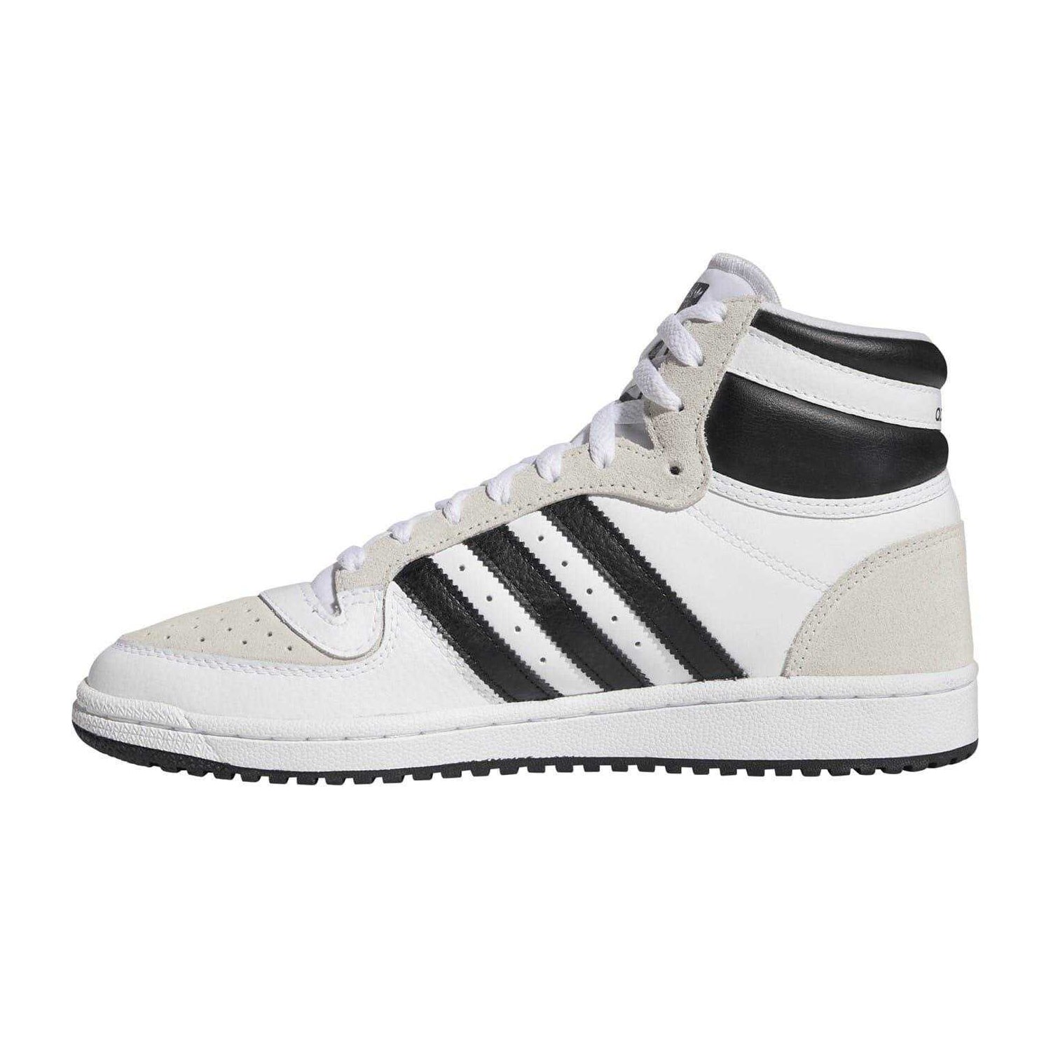 White - Side - Adidas Mens Top Ten Red Bulls Suede High Top Trainers