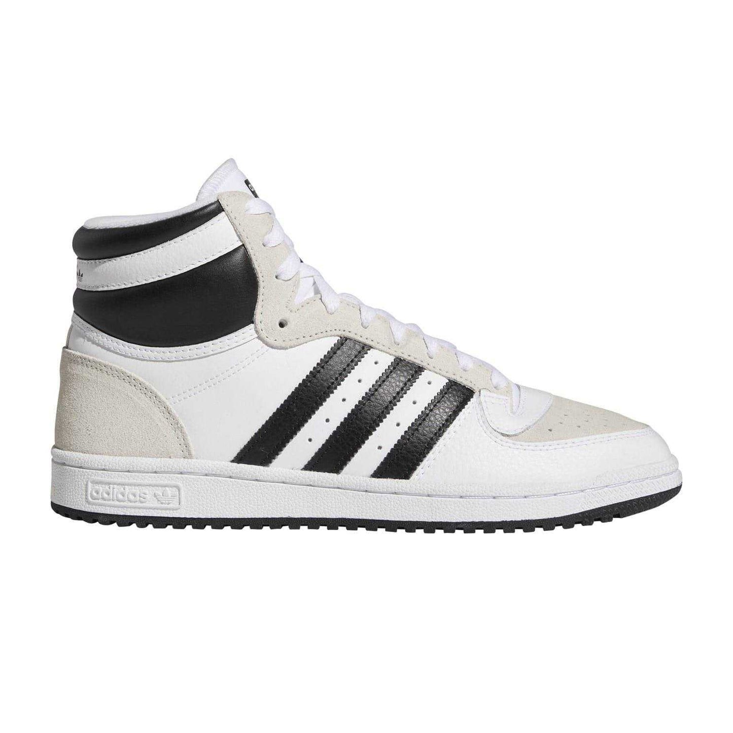 White - Front - Adidas Mens Top Ten Red Bulls Suede High Top Trainers