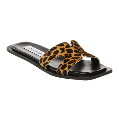 Leopard - Side - Steve Madden Womens-Ladies Hadyn Leather H-Strap Sandals