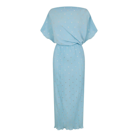 Blue - Front - Never Fully Dressed Womens-Ladies Tilly Plisse Mini Dress