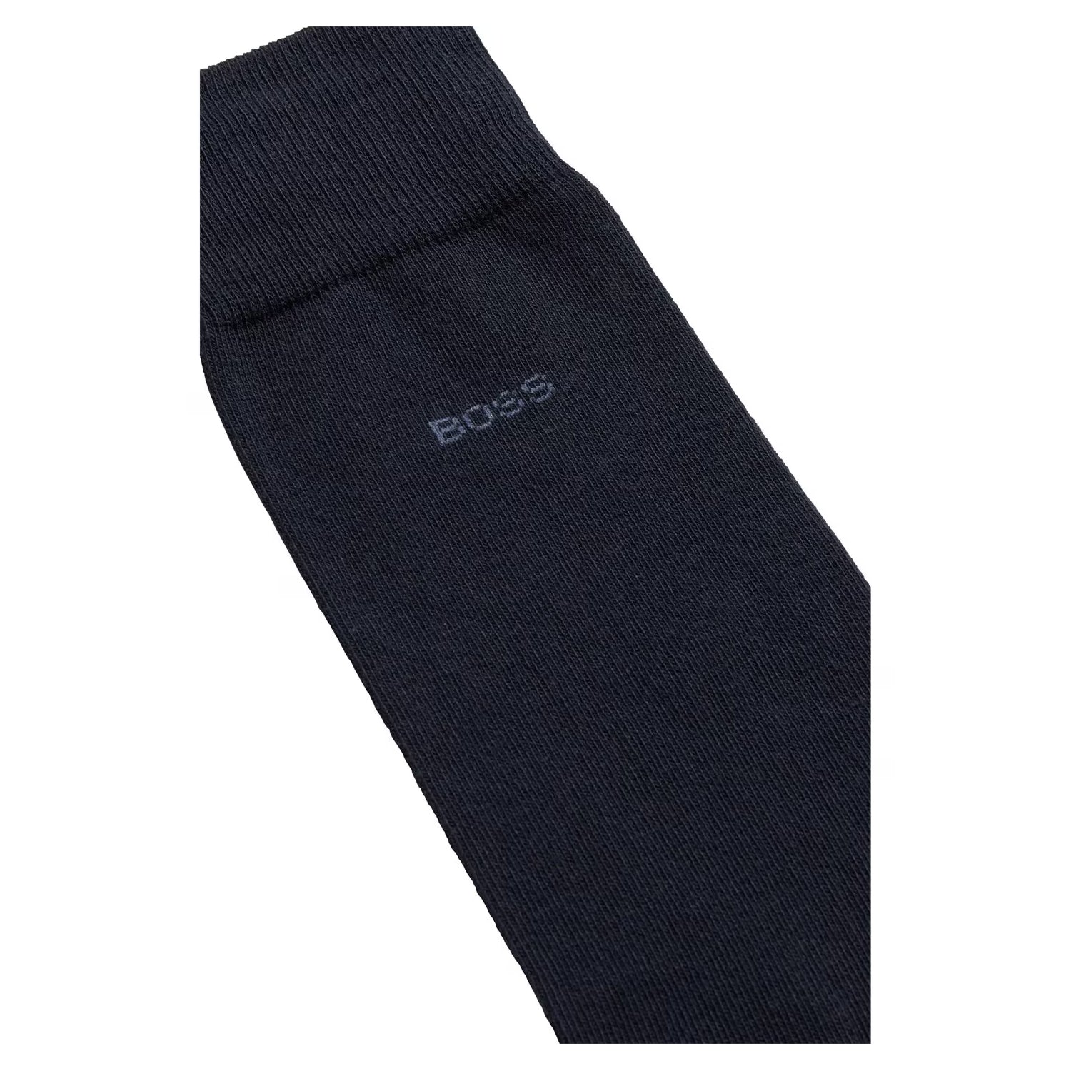 Navy - Back - Boss Mens Plain Socks (Pack of 2)