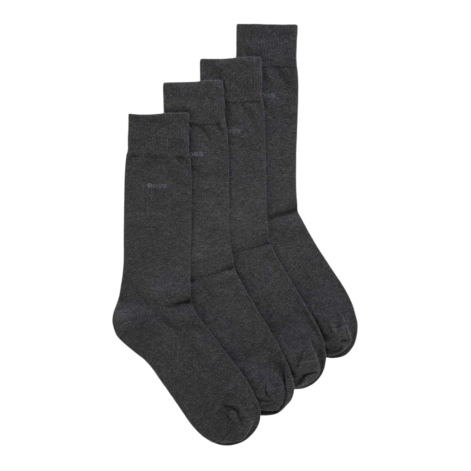 Charcoal - Side - Boss Mens Plain Socks (Pack of 2)