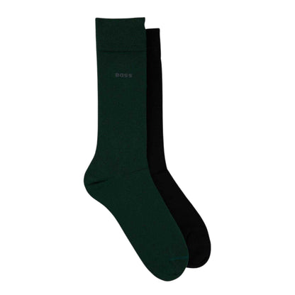Green - Front - Boss Mens Plain Socks (Pack of 2)