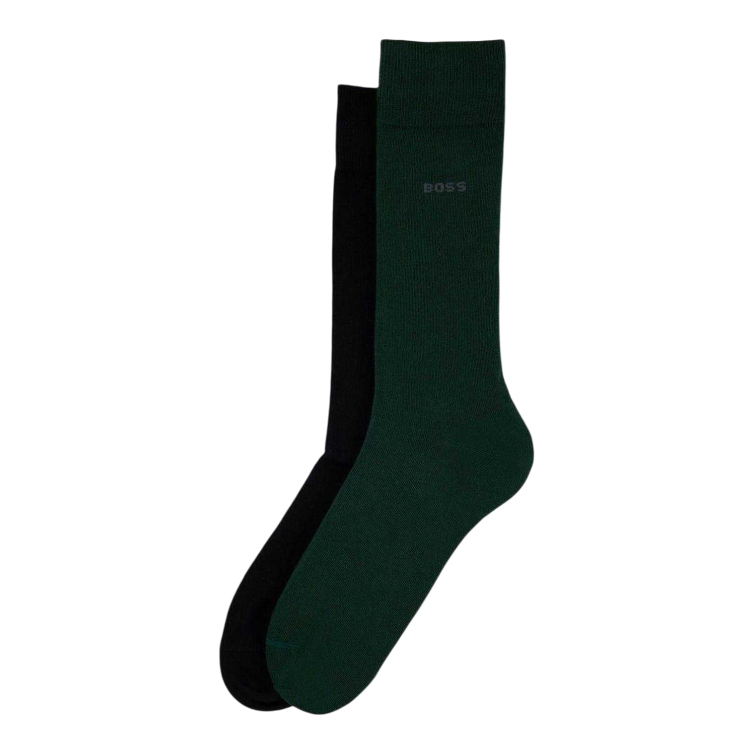 Green - Back - Boss Mens Plain Socks (Pack of 2)