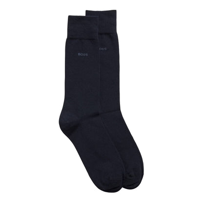 Navy - Front - Boss Mens Plain Socks (Pack of 2)