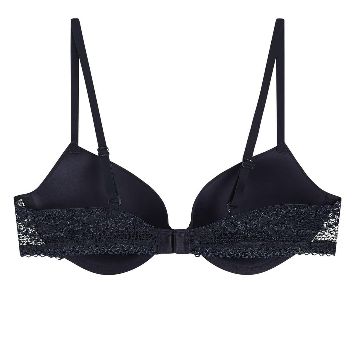 Desert Sky - Back - Tommy Hilfiger Womens-Ladies Lace Detail Balconette Push Up Bra
