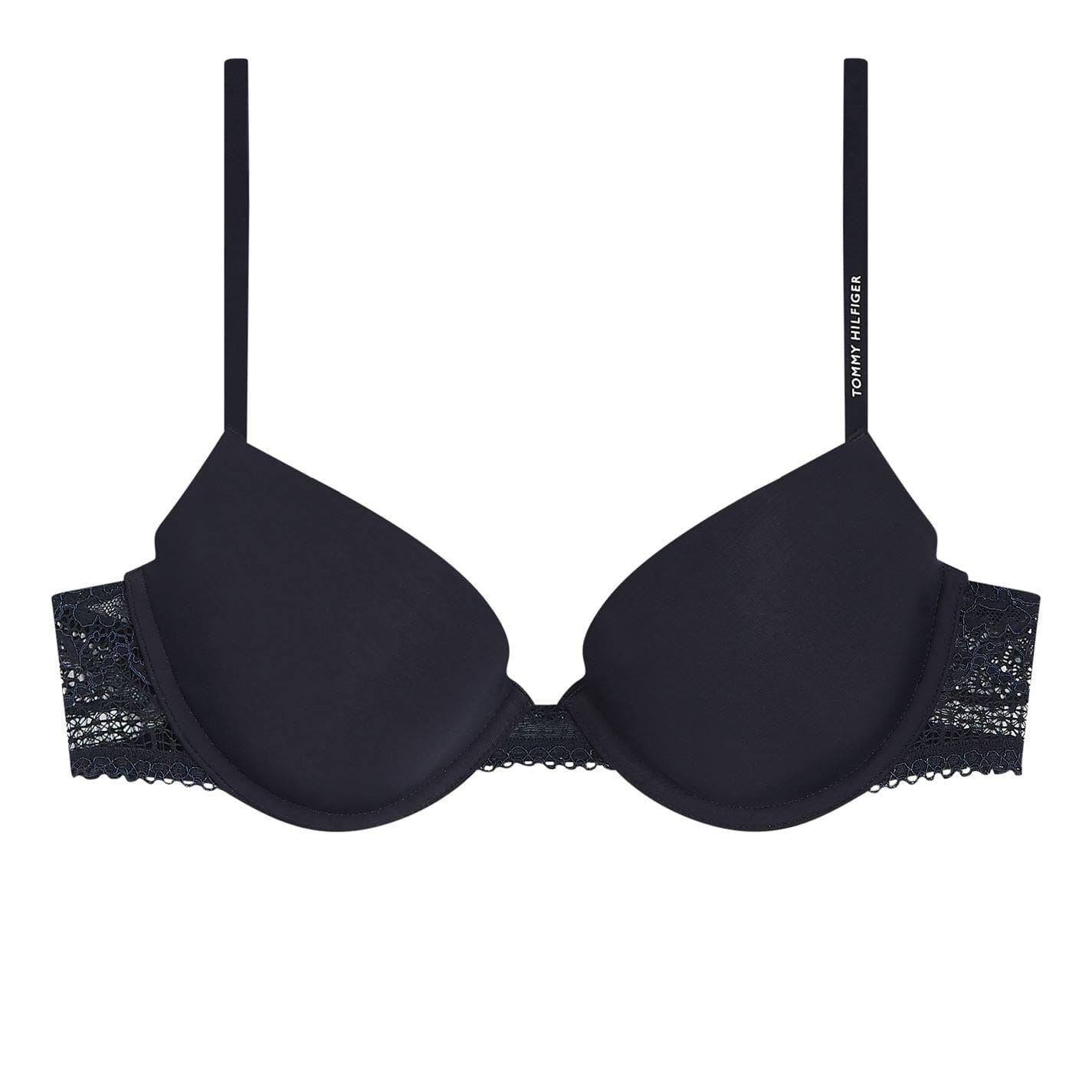 Desert Sky - Front - Tommy Hilfiger Womens-Ladies Lace Detail Balconette Push Up Bra